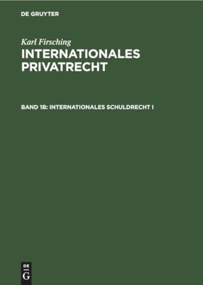 Internationales Schuldrecht I