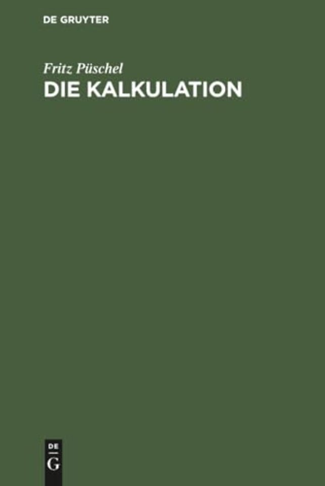 Die Kalkulation