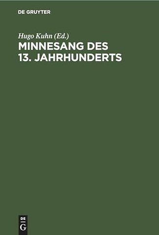 Minnesang Des 13. Jahrhunderts