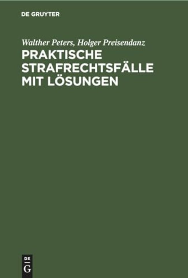 Praktische Strafrechtsfalle Mit Losungen