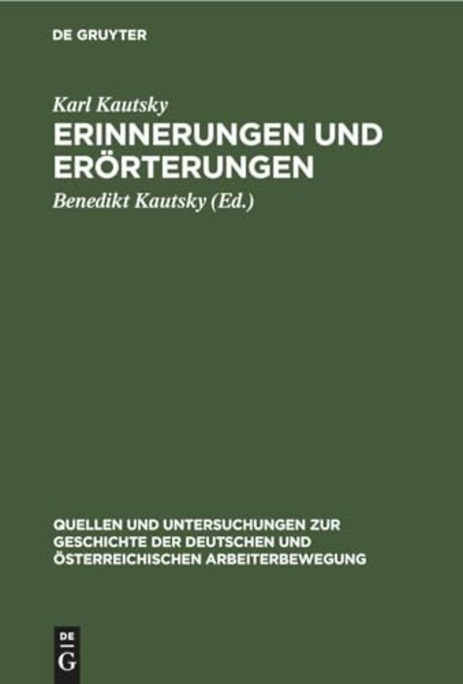 Erinnerungen Und Erorterungen