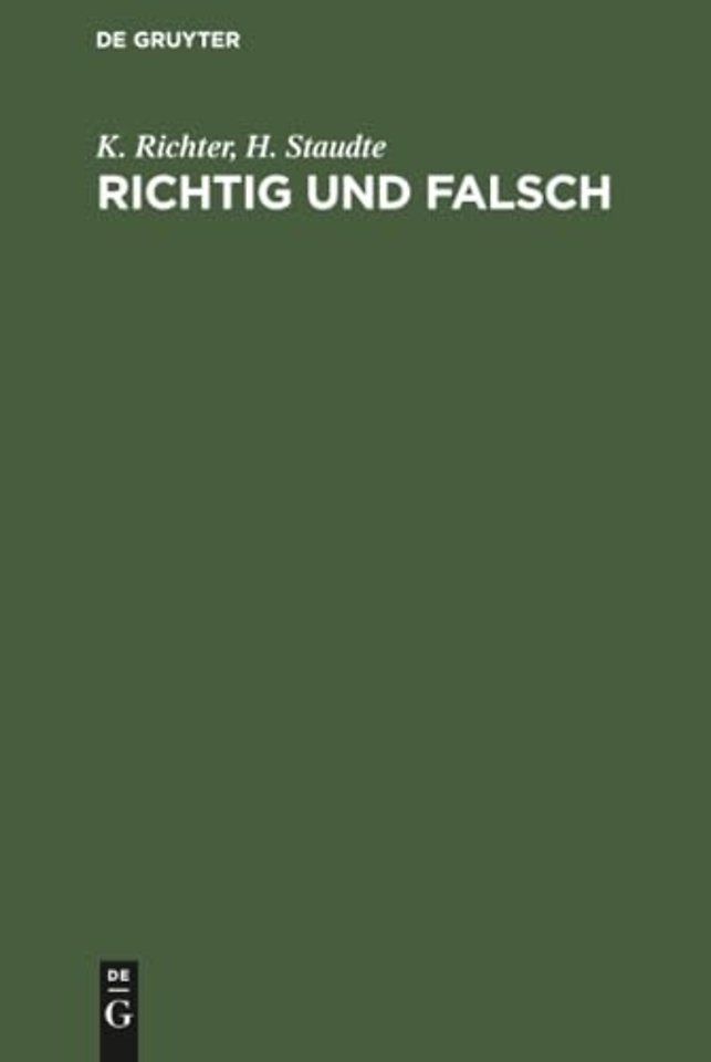Richtig Und Falsch