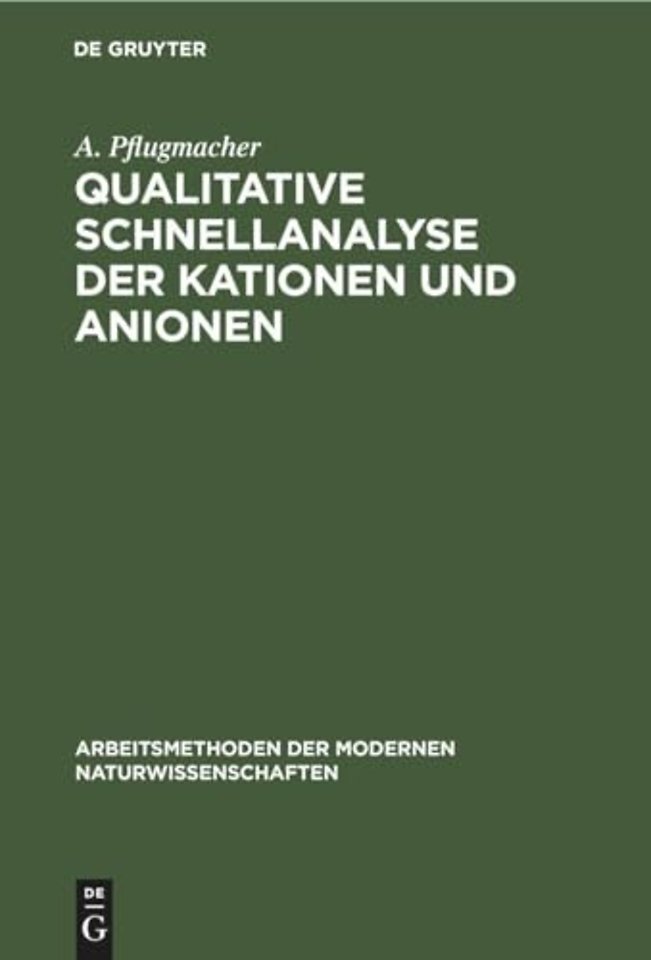 Qualitative Schnellanalyse der Kationen und Anio – Nach G. Charlot