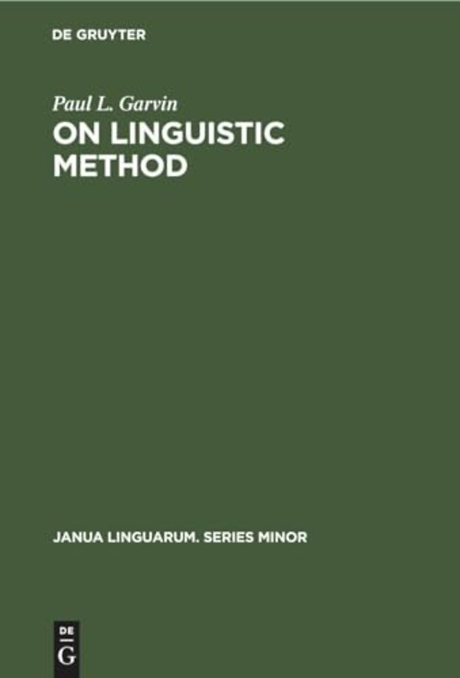 On Linguistic Method – Selected Papers