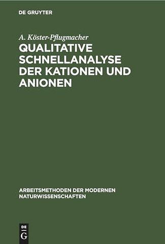 Qualitative Schnellanalyse der Kationen und Anio – Nach G. Charlot
