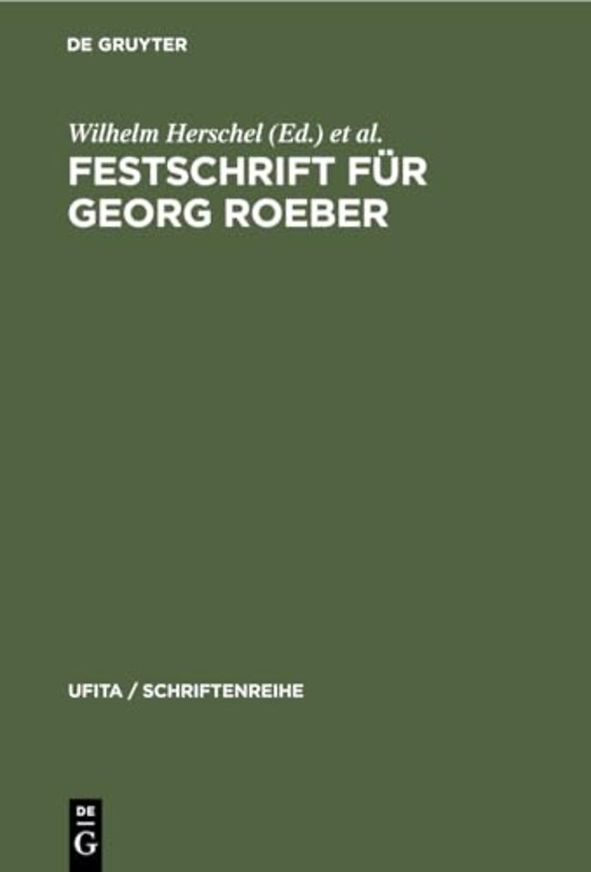 Festschrift für Georg Roeber