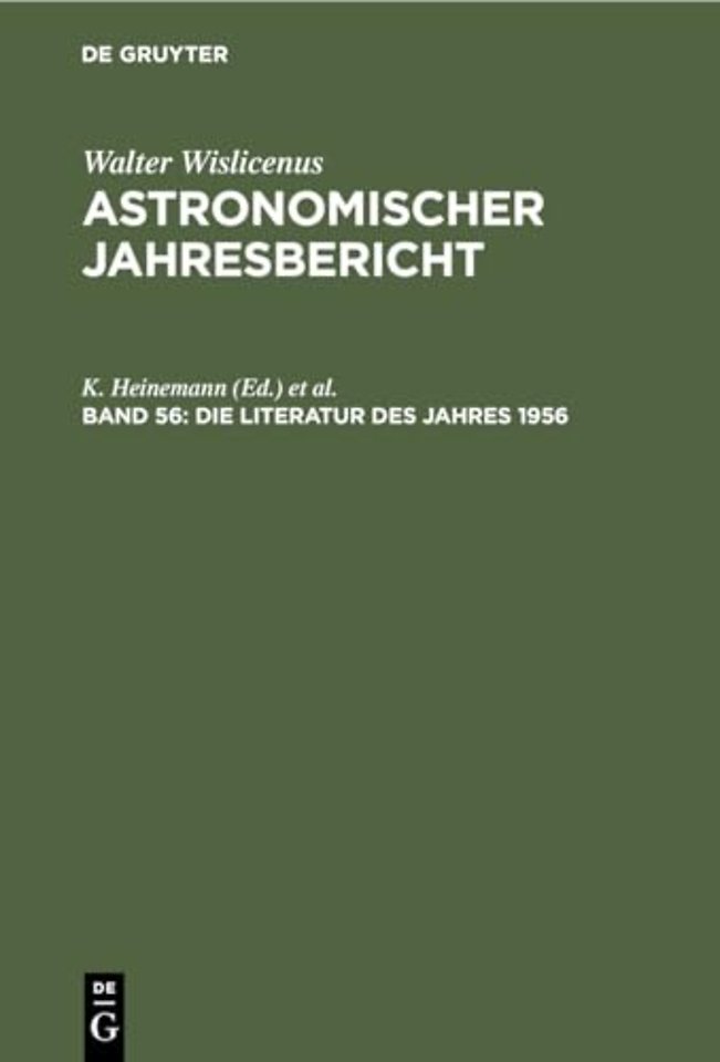 Die Literatur des Jahres 1956