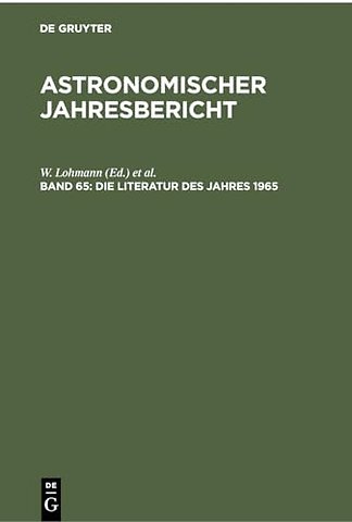 Die Literatur des Jahres 1965