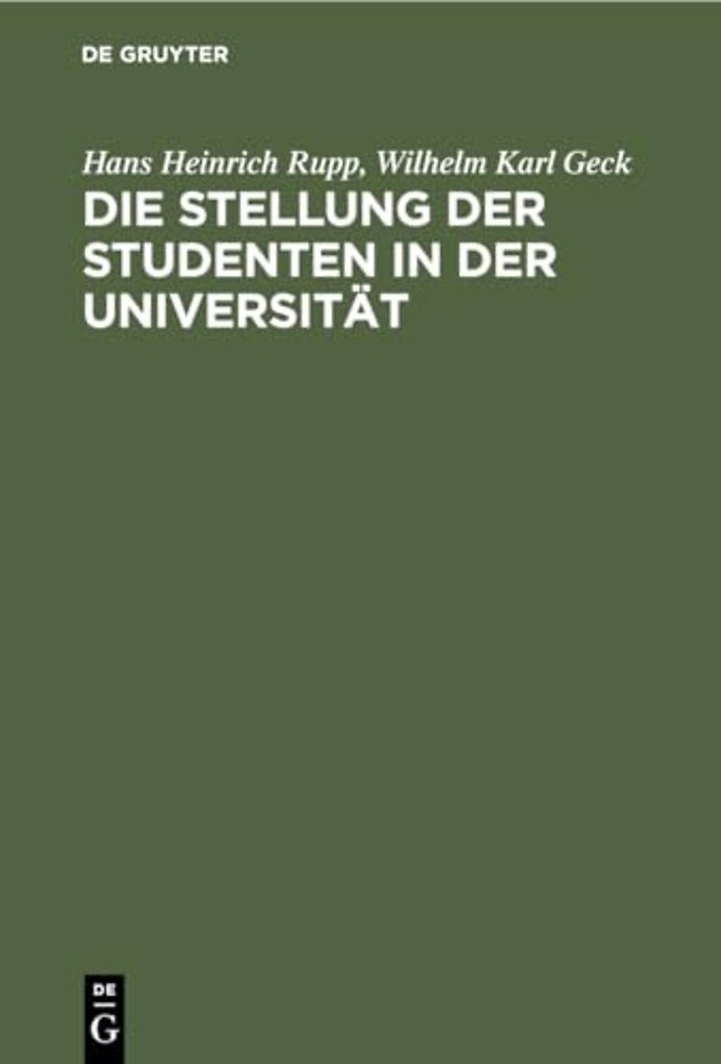 Die Stellung Der Studenten in Der Universitat