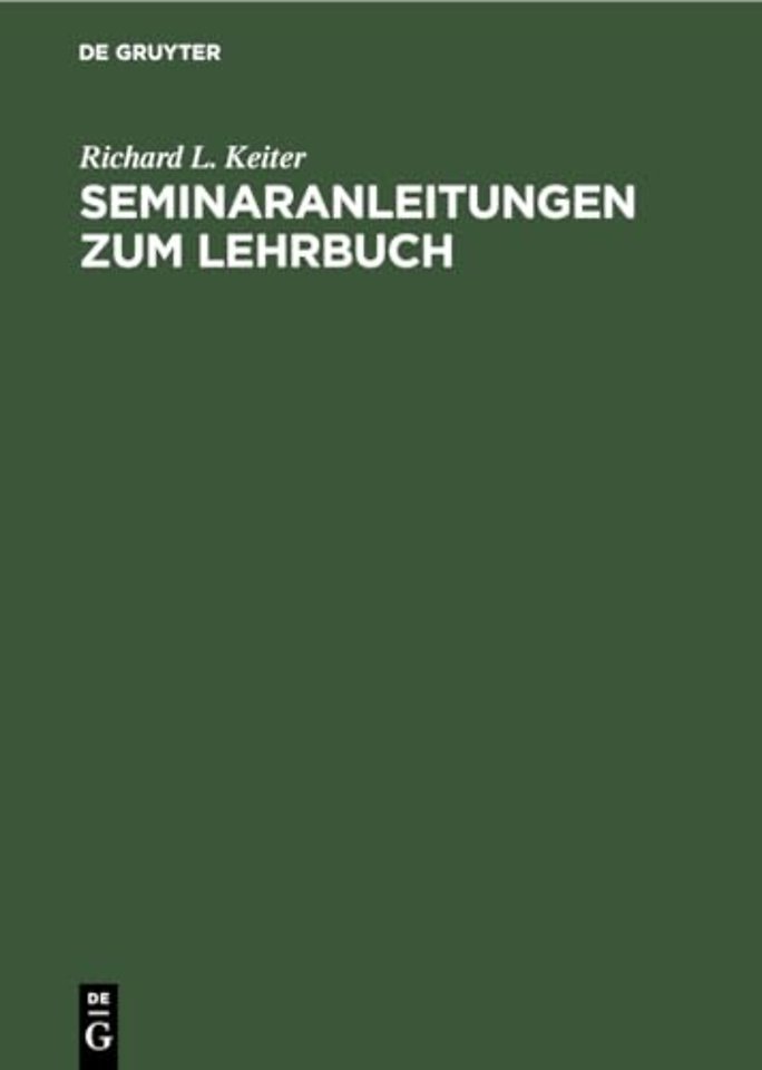 Seminaranleitungen Zum Lehrbuch