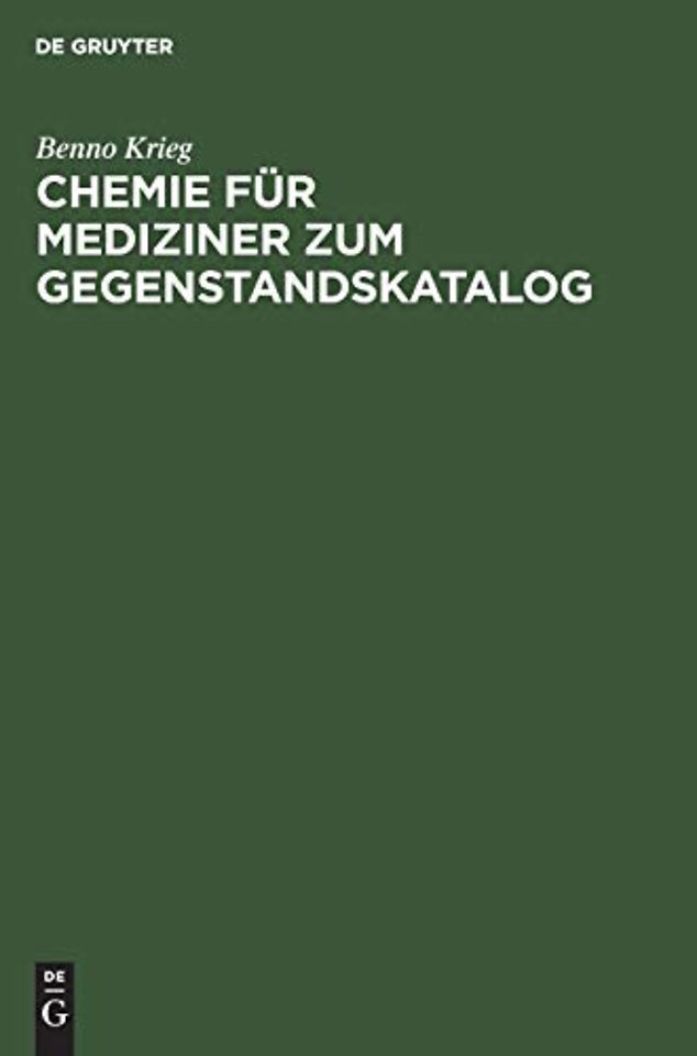 Chemie Fur Mediziner Zum Gegenstandskatalog