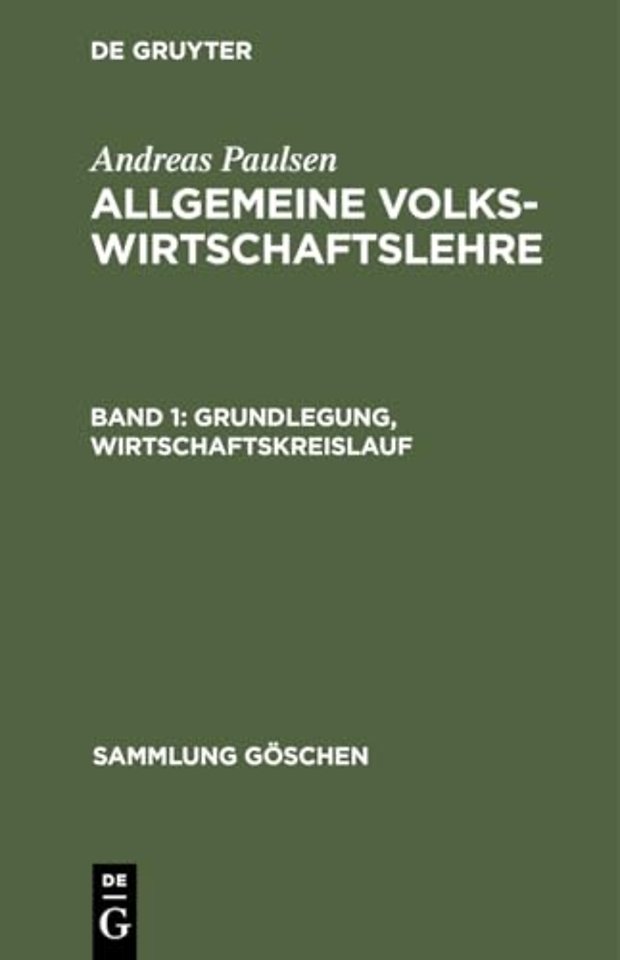 Grundlegung, Wirtschaftskreislauf