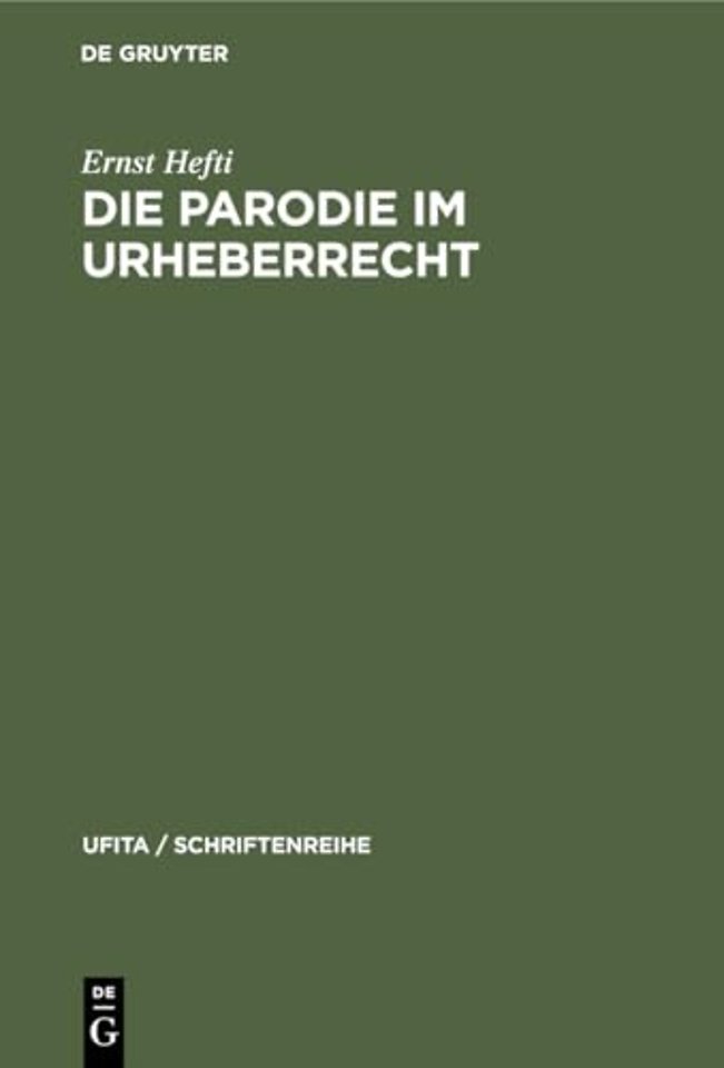 Die Parodie Im Urheberrecht