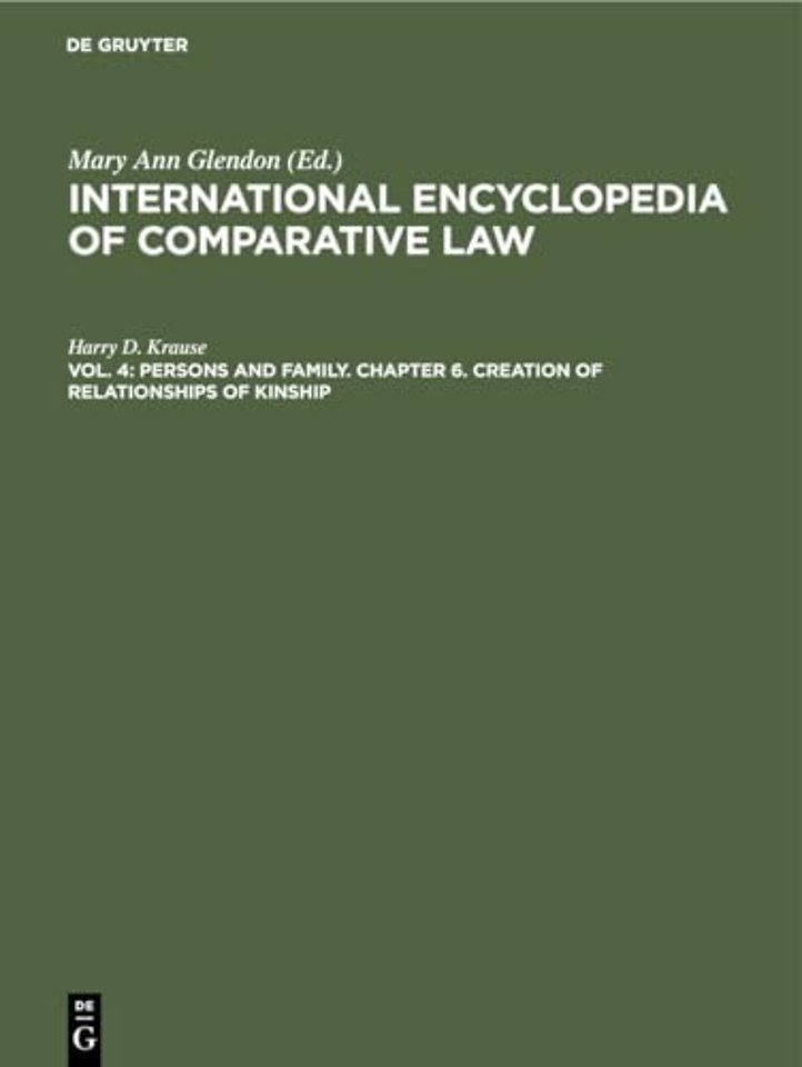 Persons and family. Chapter 6. Creation of Relationships of Kinship