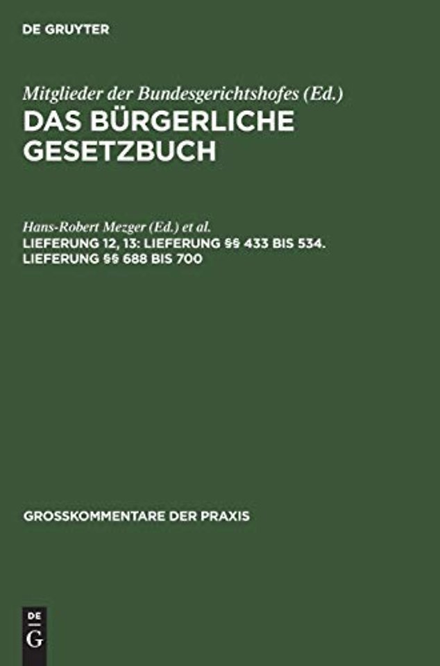 Lieferung §§ 433 Bis 534. Lieferung §§ 688 Bis 700
