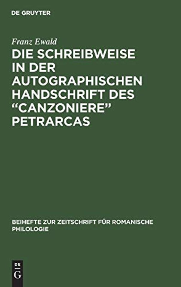 Die Schreibweise in der autographischen Handschr – (Cod. Vat: Lat. 3195)