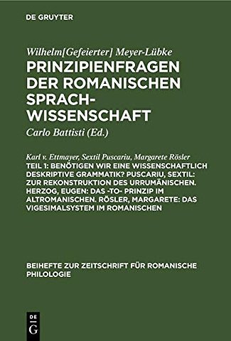 Benötigen wir eine wissenschaftlich deskriptive Grammatik? Puscariu, Sextil: Zur Rekonstruktion des Urrumänischen. Herzog, Eugen: Das –to– Prinzip