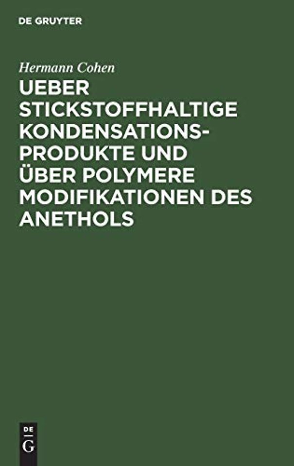 Ueber stickstoffhaltige Kondensationsprodukte un – Inaugural–Dissertation