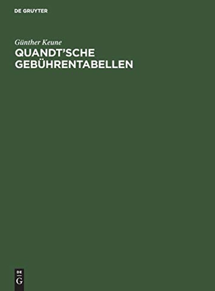 Quandt'sche Gebuhrentabellen