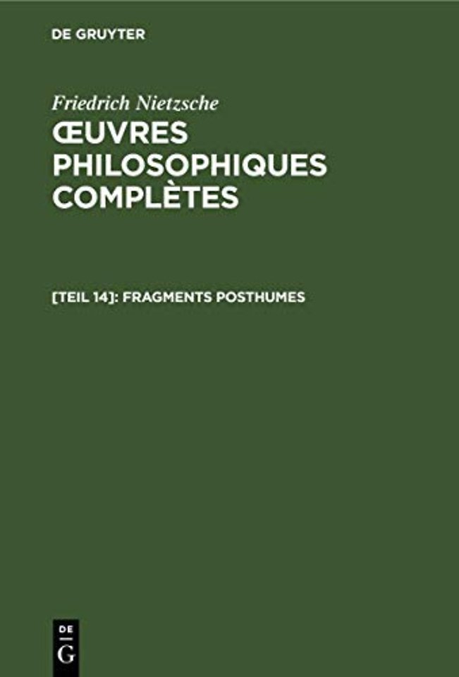 Fragments posthumes – Début 1888 – début janvier 1889