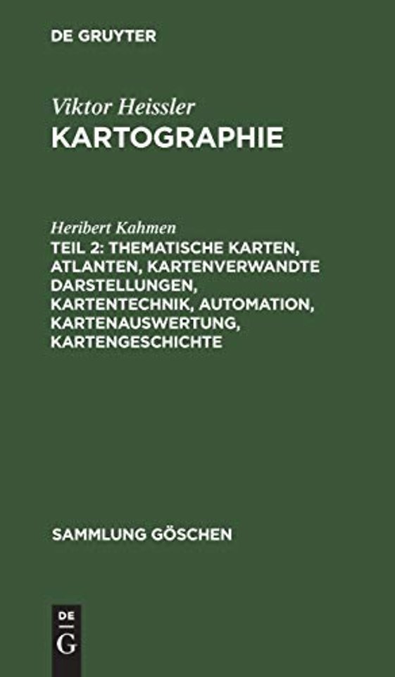 Thematische Karten, Atlanten, kartenverwandte Darstellungen, Kartentechnik, Automation, Kartenauswertung, Kartengeschichte