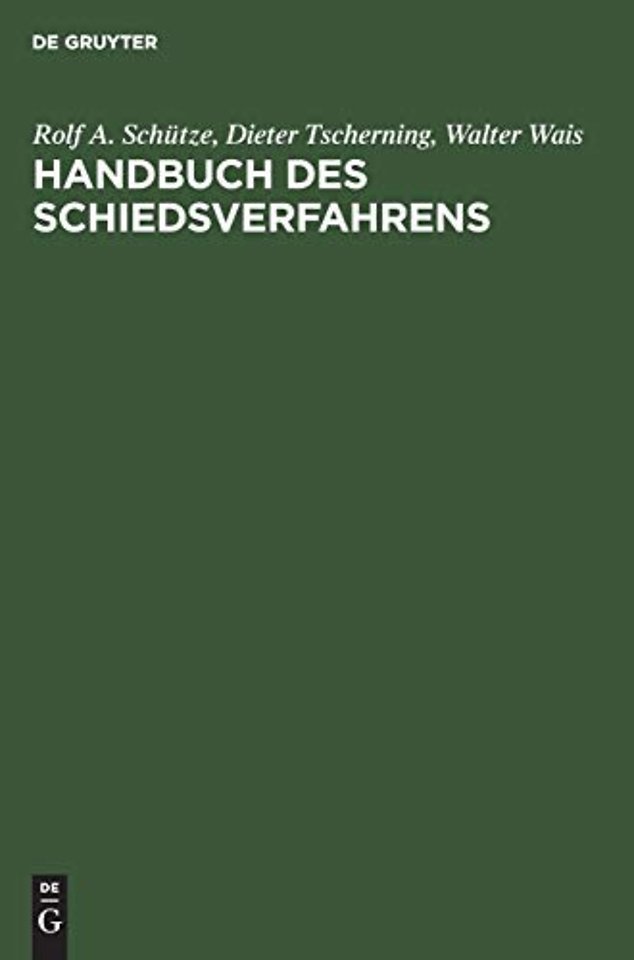 Handbuch Des Schiedsverfahrens