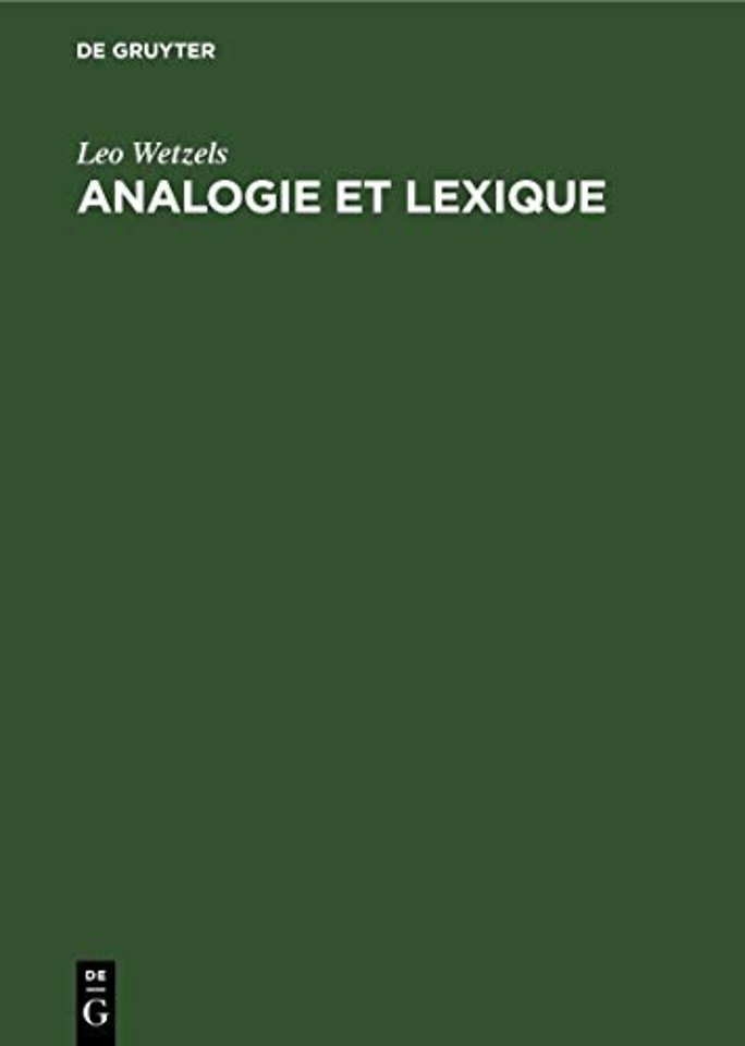 Analogie et Lexique