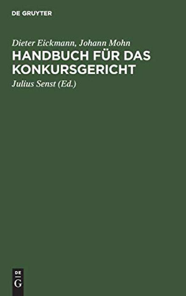 Handbuch Fur Das Konkursgericht