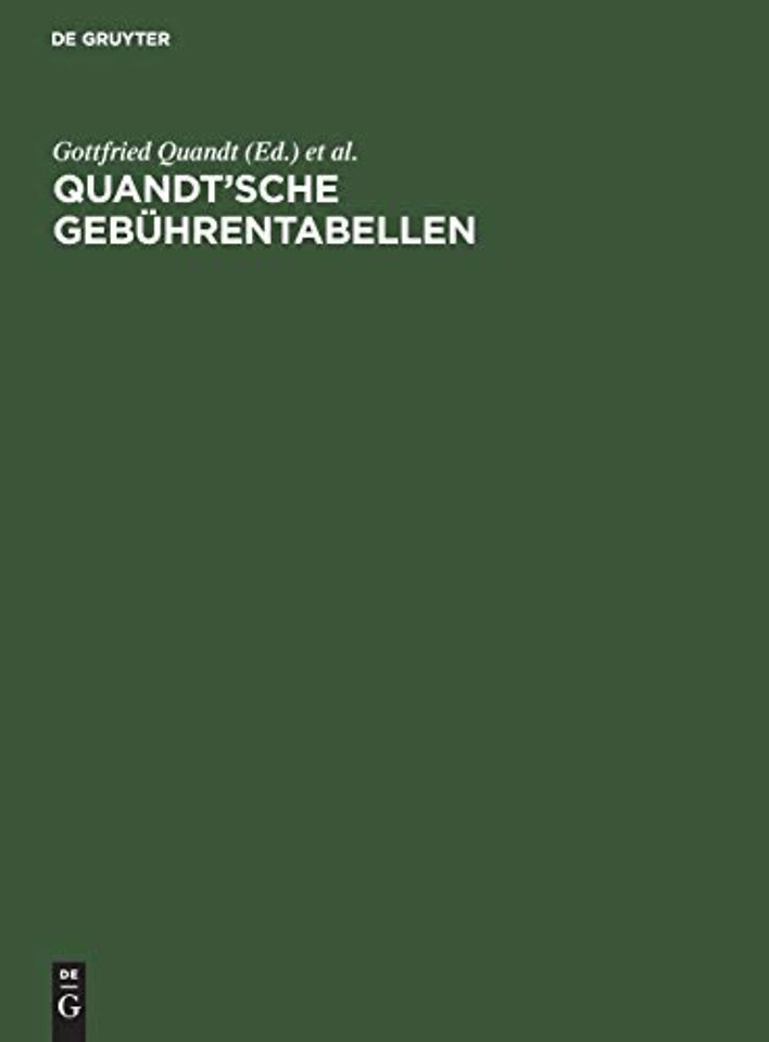Quandt'sche Gebuhrentabellen