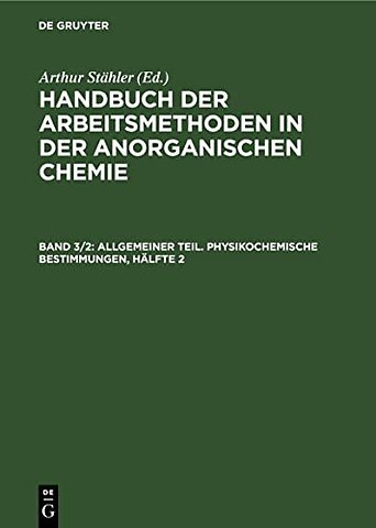 Allgemeiner Teil. Physikochemische Bestimmungen, Halfte 2