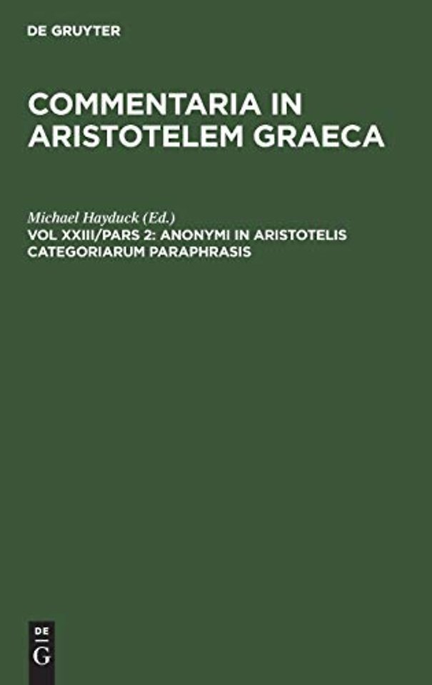 Anonymi in Aristotelis Categoriarum Paraphrasis