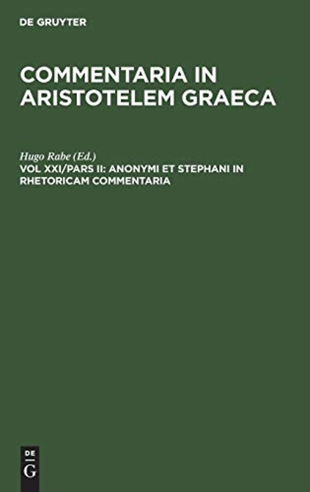 Anonymi et Stephani in rhetoricam commentaria