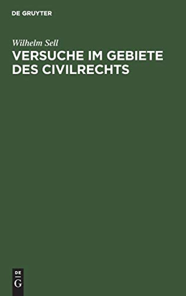 Versuche Im Gebiete Des Civilrechts
