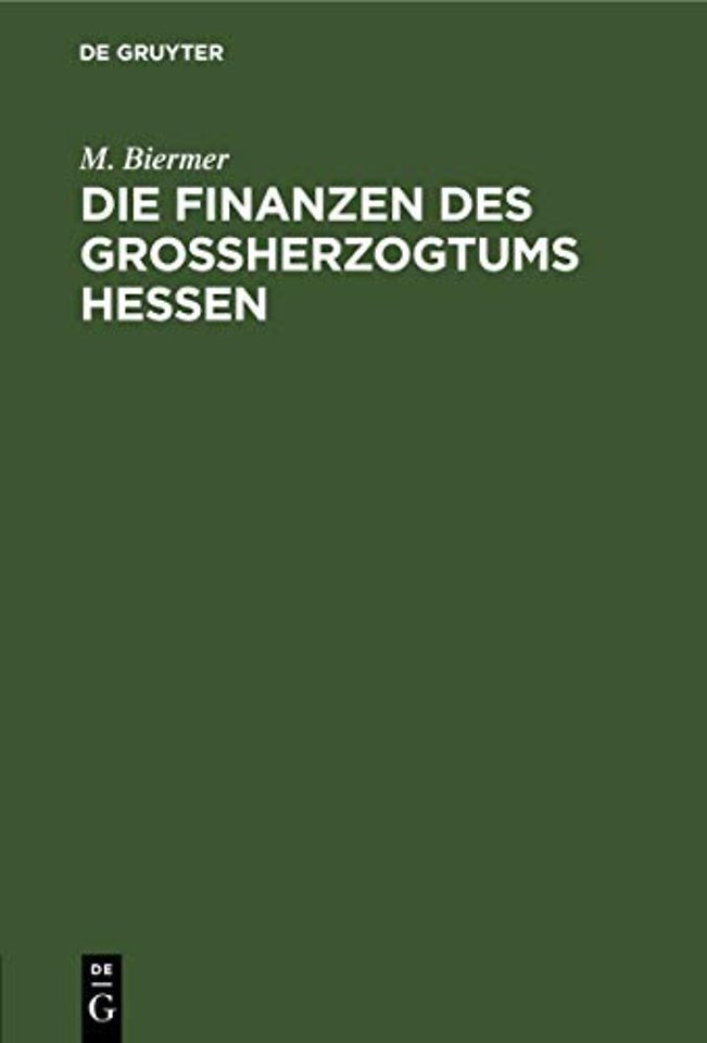 Finanzen des Groherzogtums Hessen