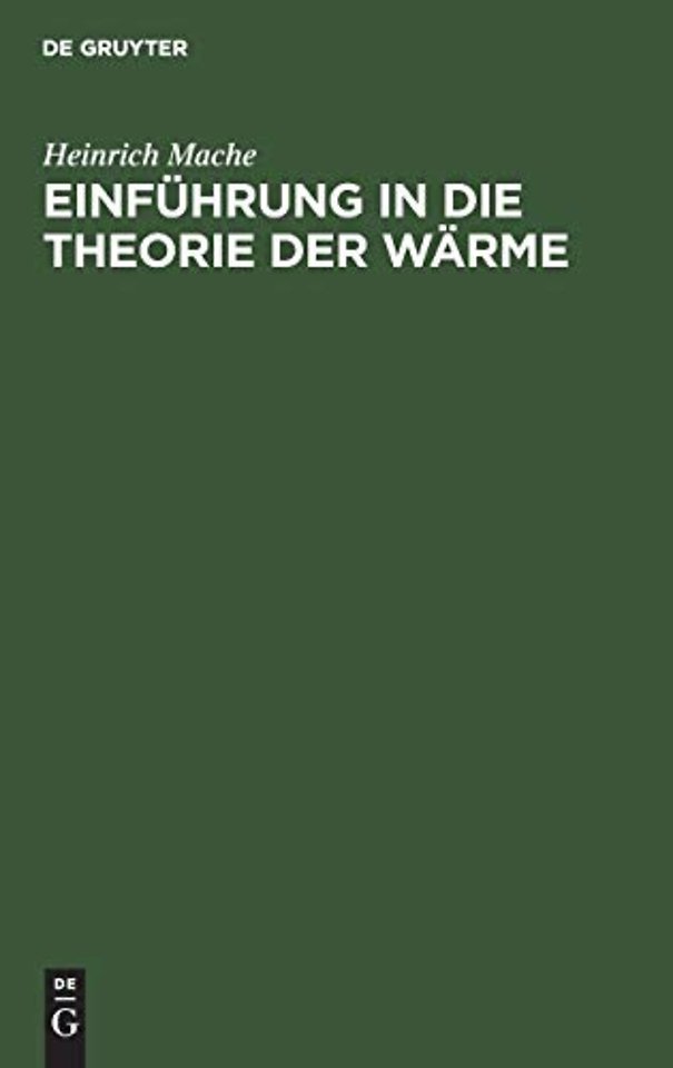 Einführung in die Theorie der Wärme
