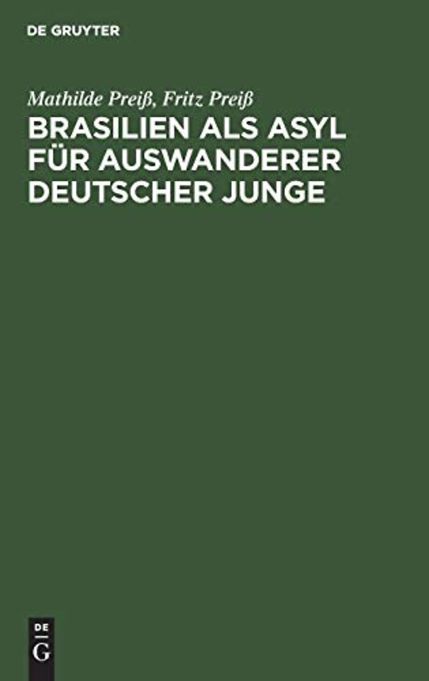 Brasilien als Asyl für Auswanderer deutscher Junge