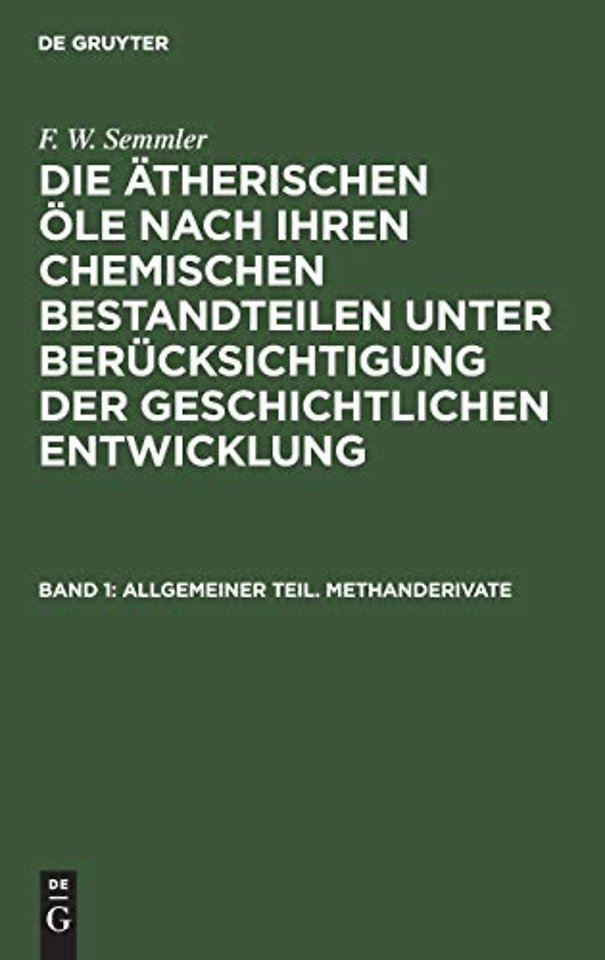 Allgemeiner Teil. Methanderivate