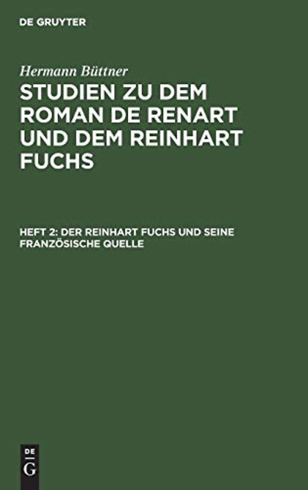 Der Reinhart Fuchs und seine französische Quelle