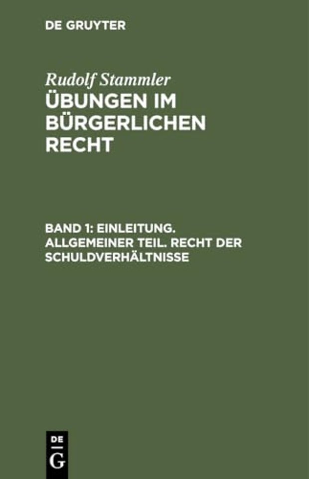 Einleitung. Allgemeiner Teil. Recht der Schuldverhältnisse
