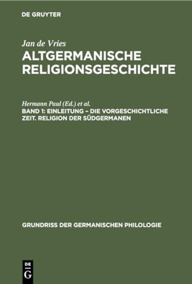 Einleitung – die Vorgeschichtliche Zeit. Religion der Südgermanen