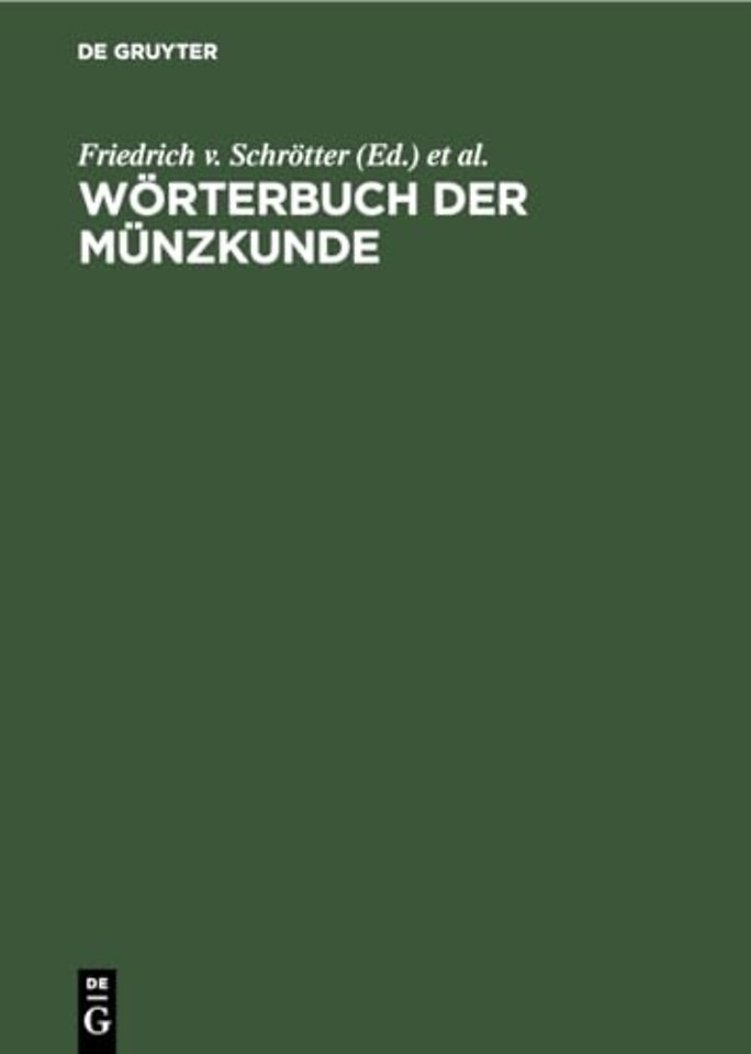 Worterbuch Der Munzkunde