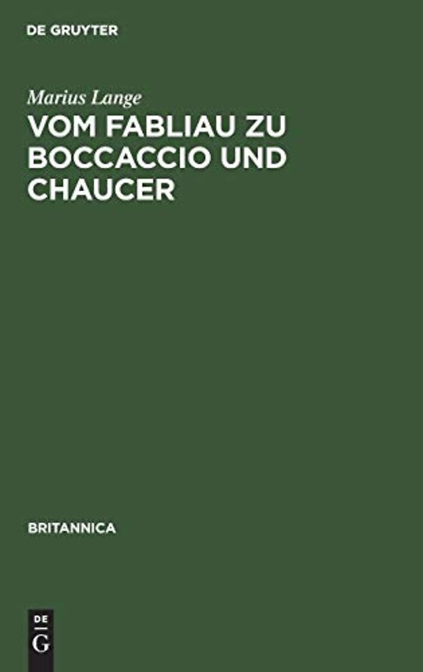 Vom Fabliau Zu Boccaccio Und Chaucer