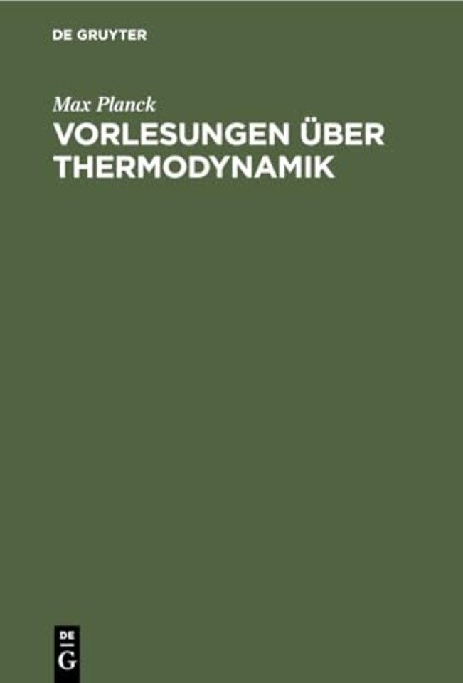 Vorlesungen Uber Thermodynamik