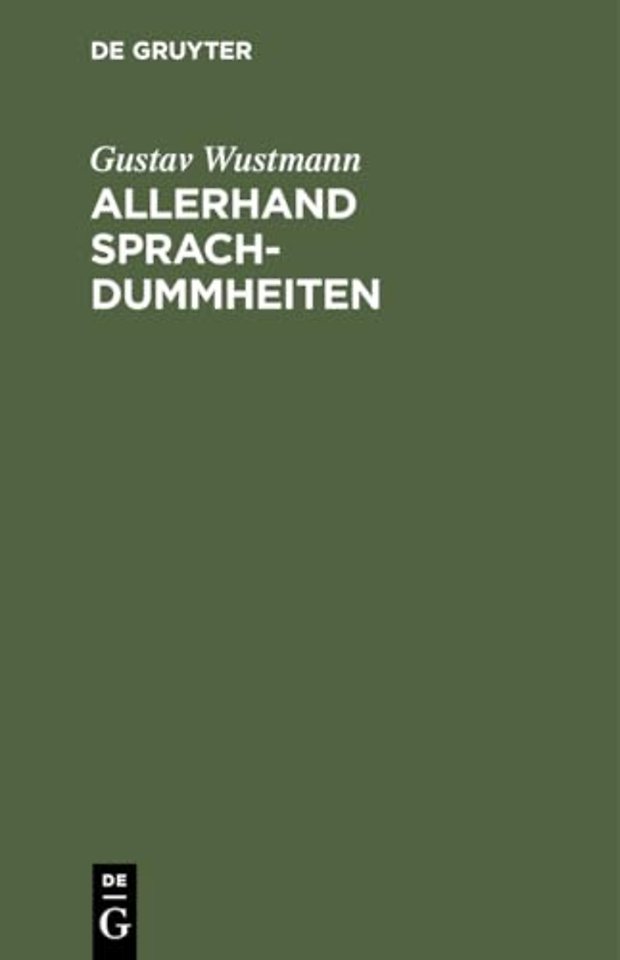 Allerhand Sprachdummheiten