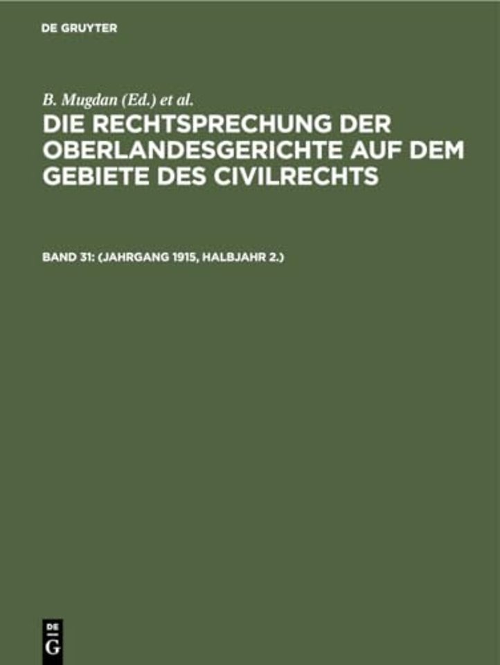 (Jahrgang 1915, Halbjahr 2.)