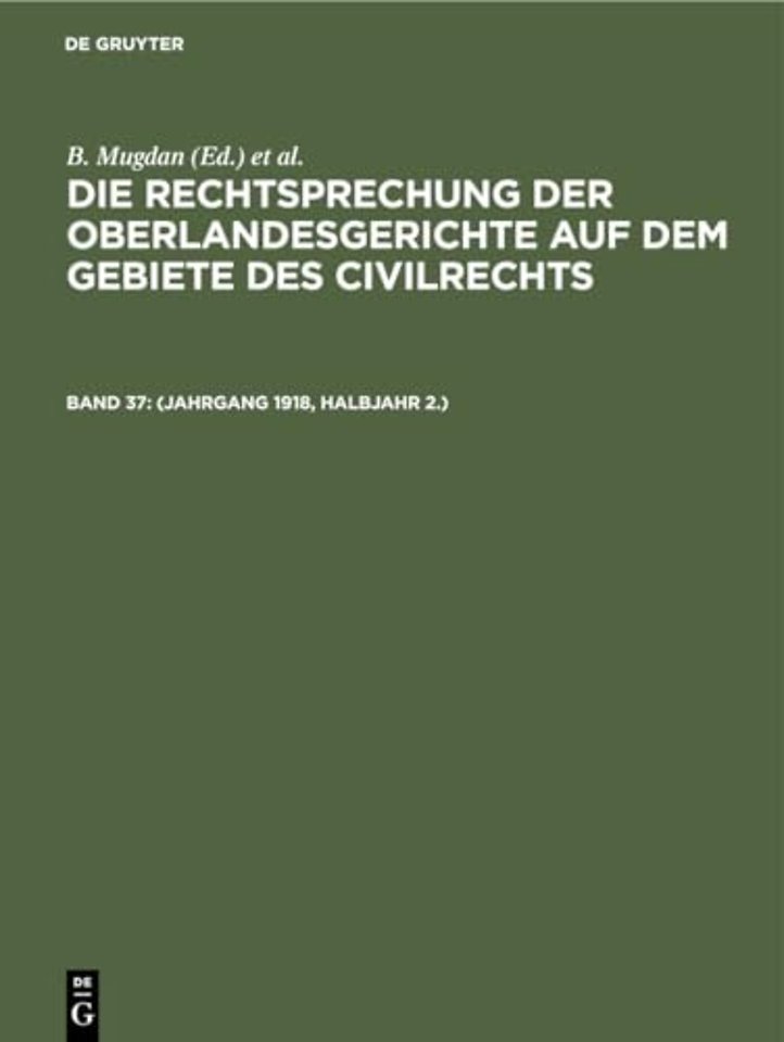 (Jahrgang 1918, Halbjahr 2.)