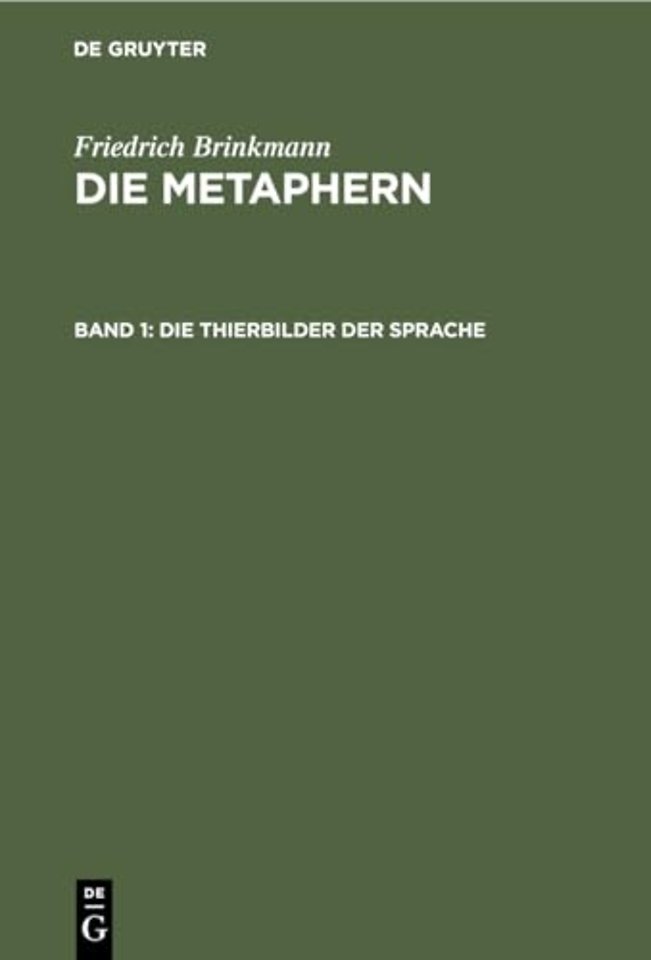 Die Thierbilder Der Sprache
