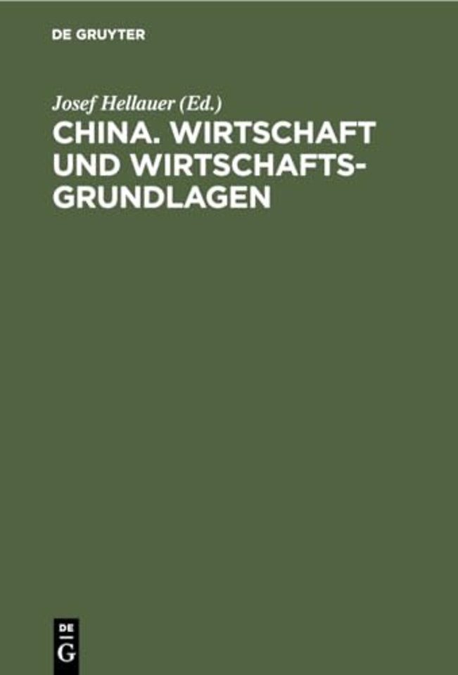 China. Wirtschaft Und Wirtschaftsgrundlagen