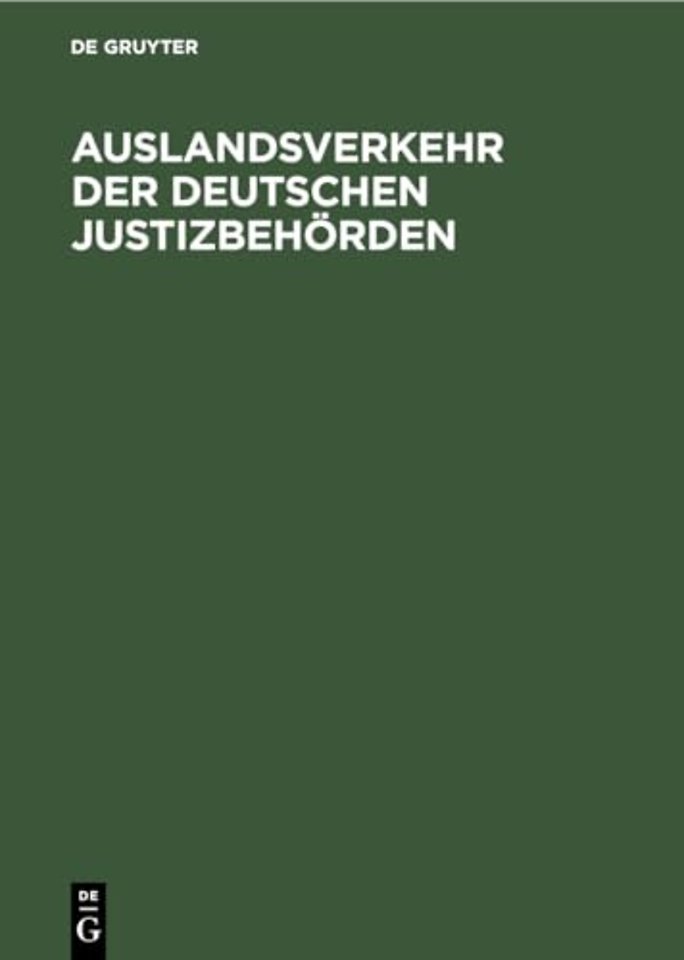Auslandsverkehr Der Deutschen Justizbehorden