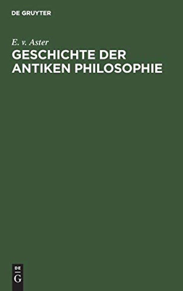 Geschichte der antiken Philosophie